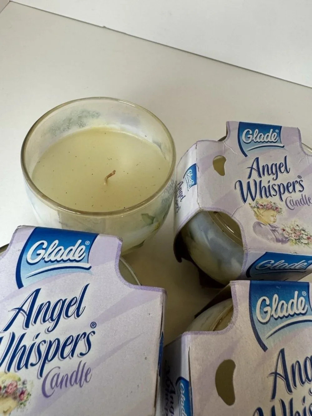 New Glade Angel Whispers Candle NOS 2003 Vintage Lot Of 4 Discontinued Y2K 2000s